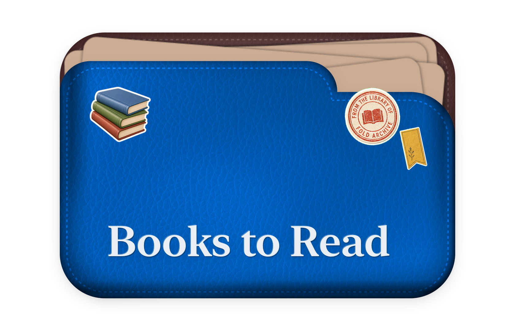 Books to Read folder artwork with stickers