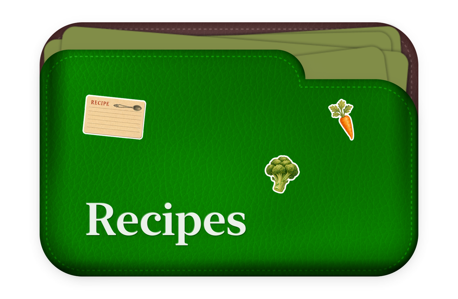 Recipes folder artwork with stickers